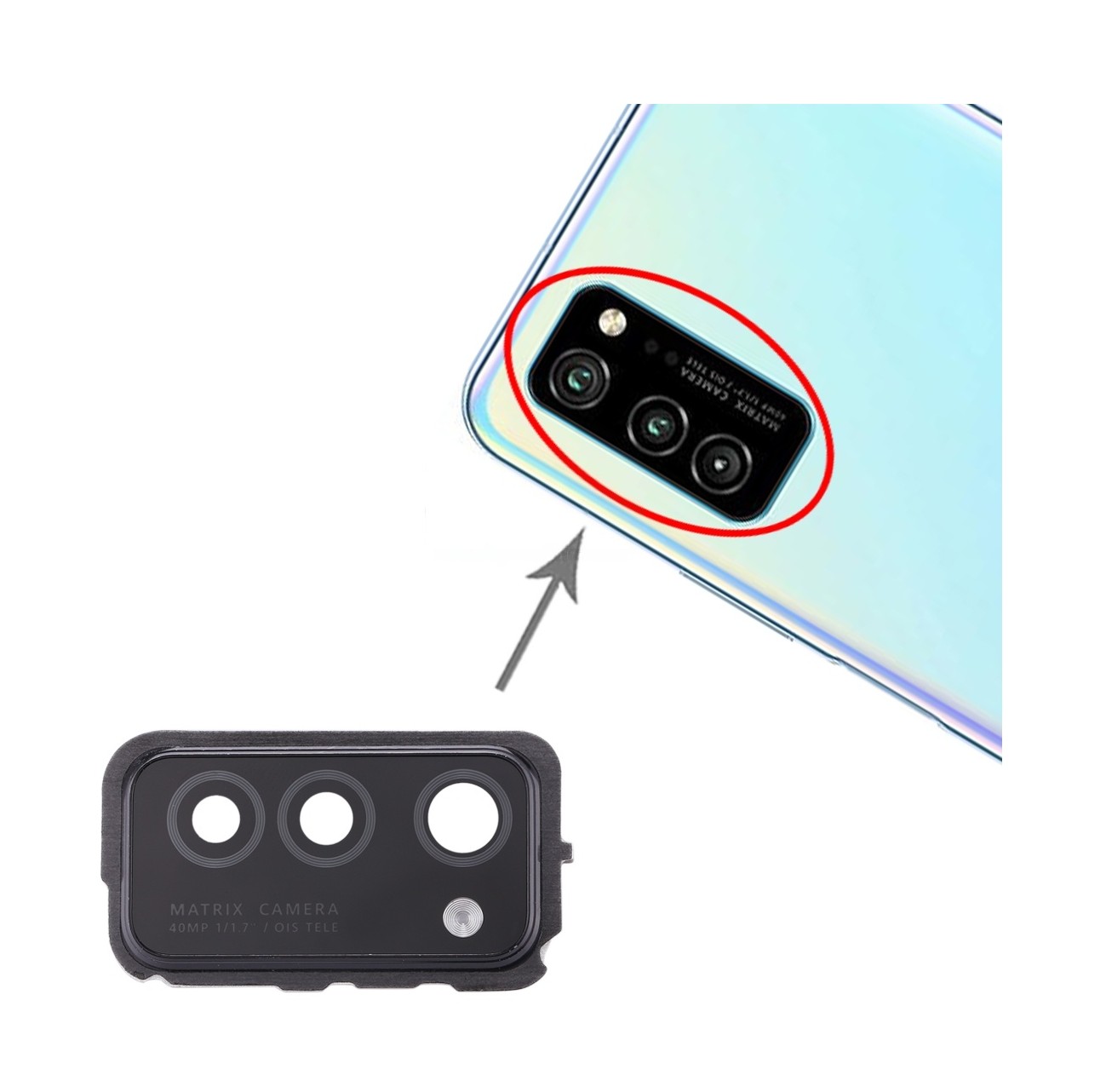 For Huawei Honor V30 Original Camera Lens Cover (Black)