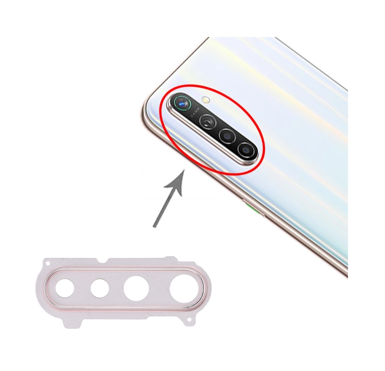 For OPPO K5 Camera Lens Cover (Silver)