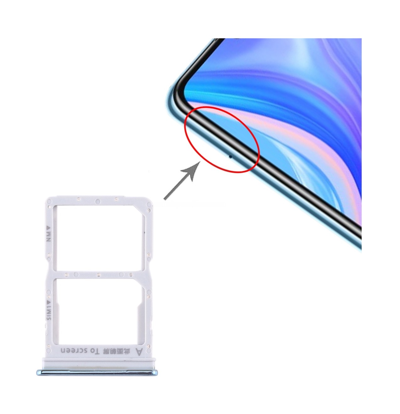 SIM Card Tray + NM Card Tray for Huawei Enjoy 10s / Honor Play 4T Pro (Blue)