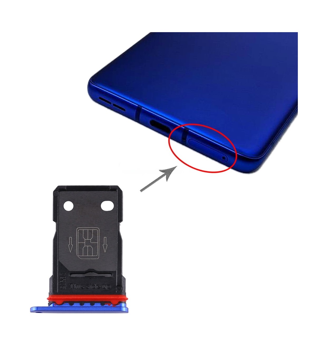 For OnePlus 8 Pro SIM Card Tray + SIM Card Tray (Blue)