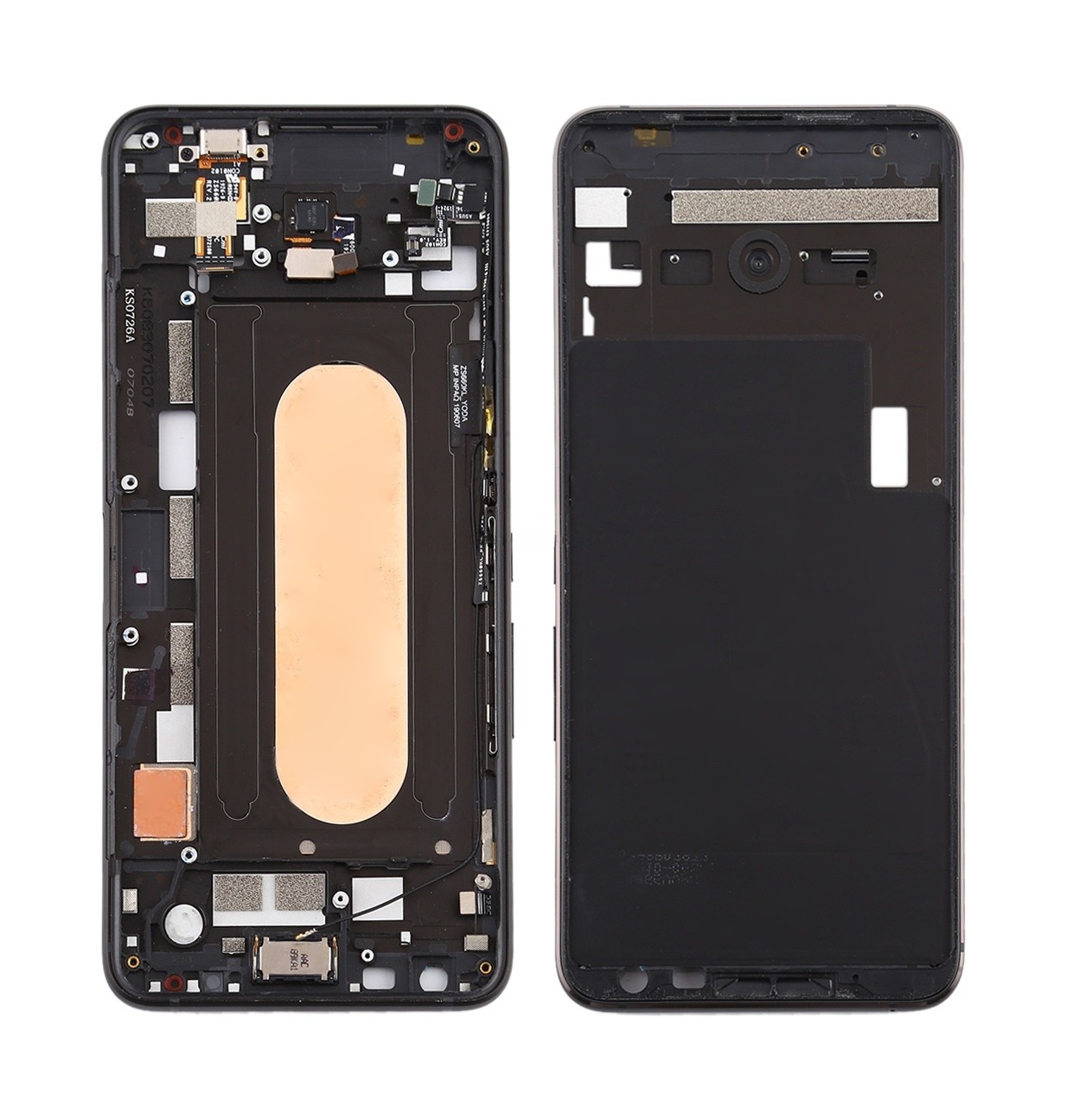 Middle Frame Bezel Plate with Side Keys for Asus ROG Phone II ZS660KL(Black)