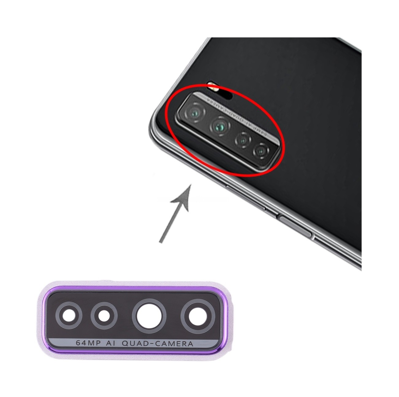 For Huawei P40 Lite 5G / Nova 7 SE Original Camera Lens Cover (Purple)