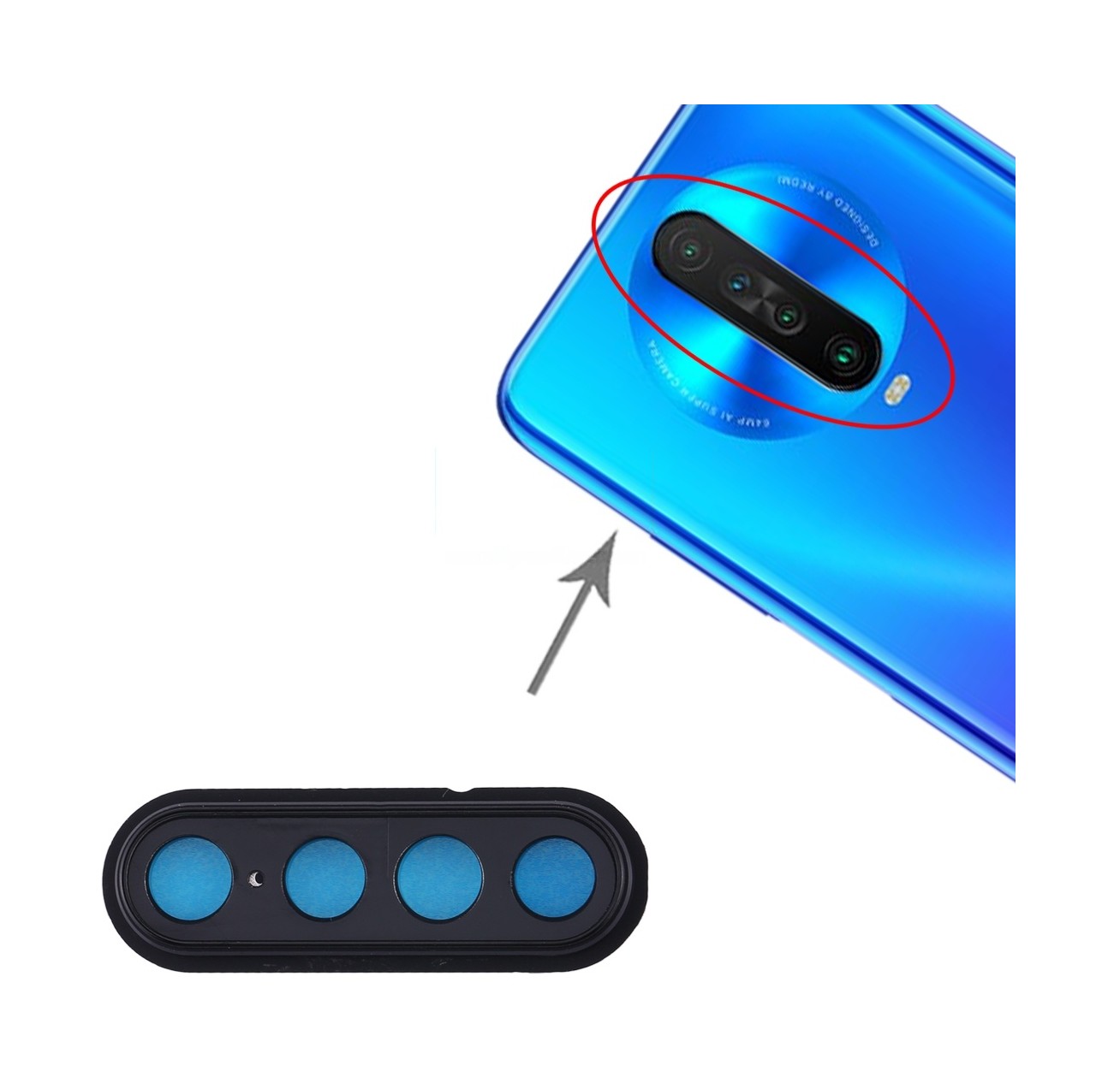Camera Lens Cover for Xiaomi Redmi K30 (4G Version) (Black)