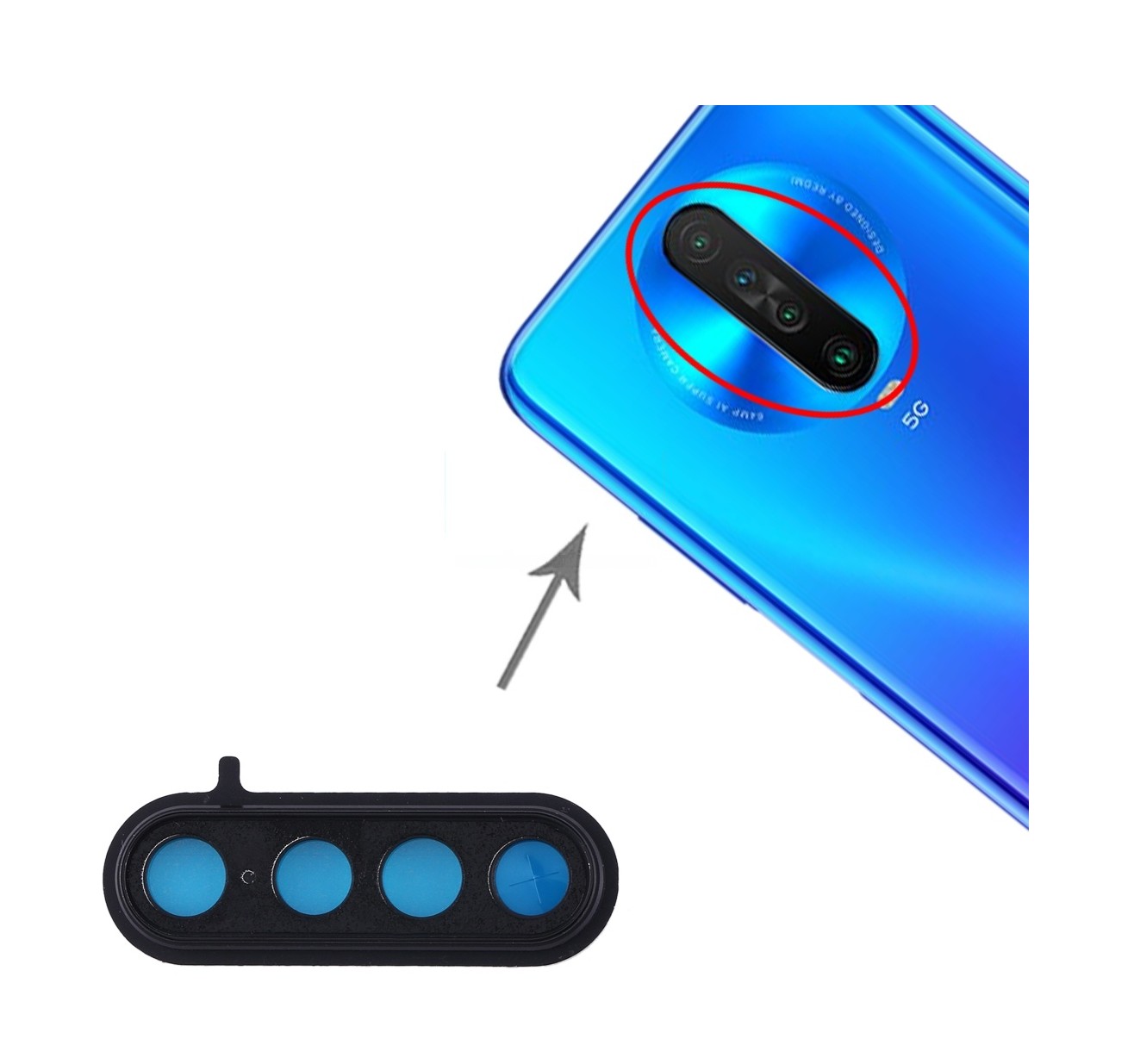 Camera Lens Cover for Xiaomi Redmi K30 (5G Version) (Black)