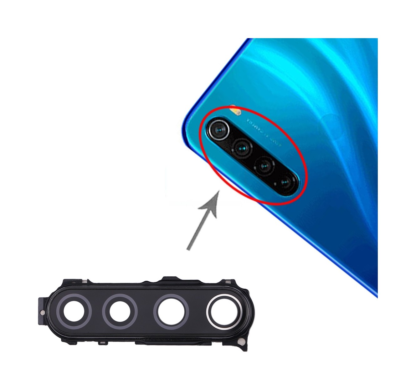 Camera Lens Cover for Xiaomi Redmi Note 8 (Black)