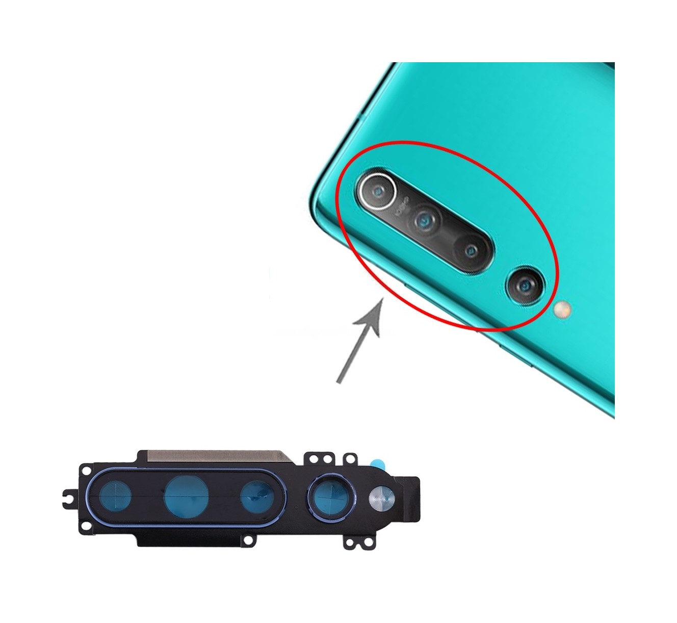 Camera Lens Cover for Xiaomi Mi 10 5G(Blue)