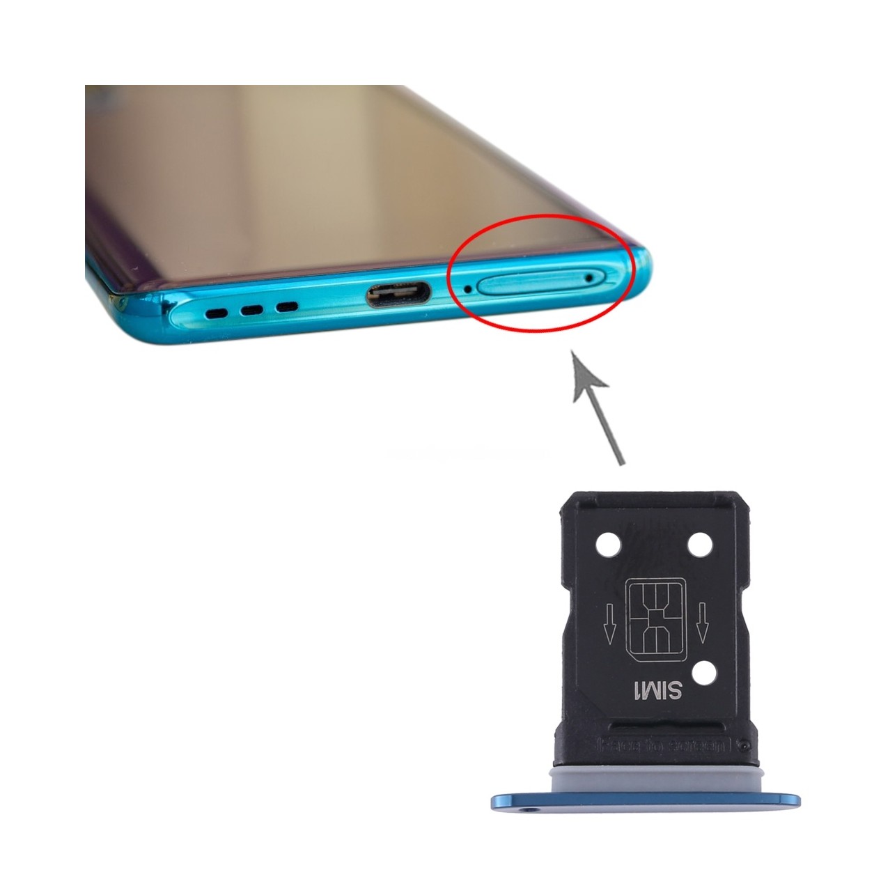 For OPPO Find X2 SIM Card Tray + SIM Card Tray (Blue)