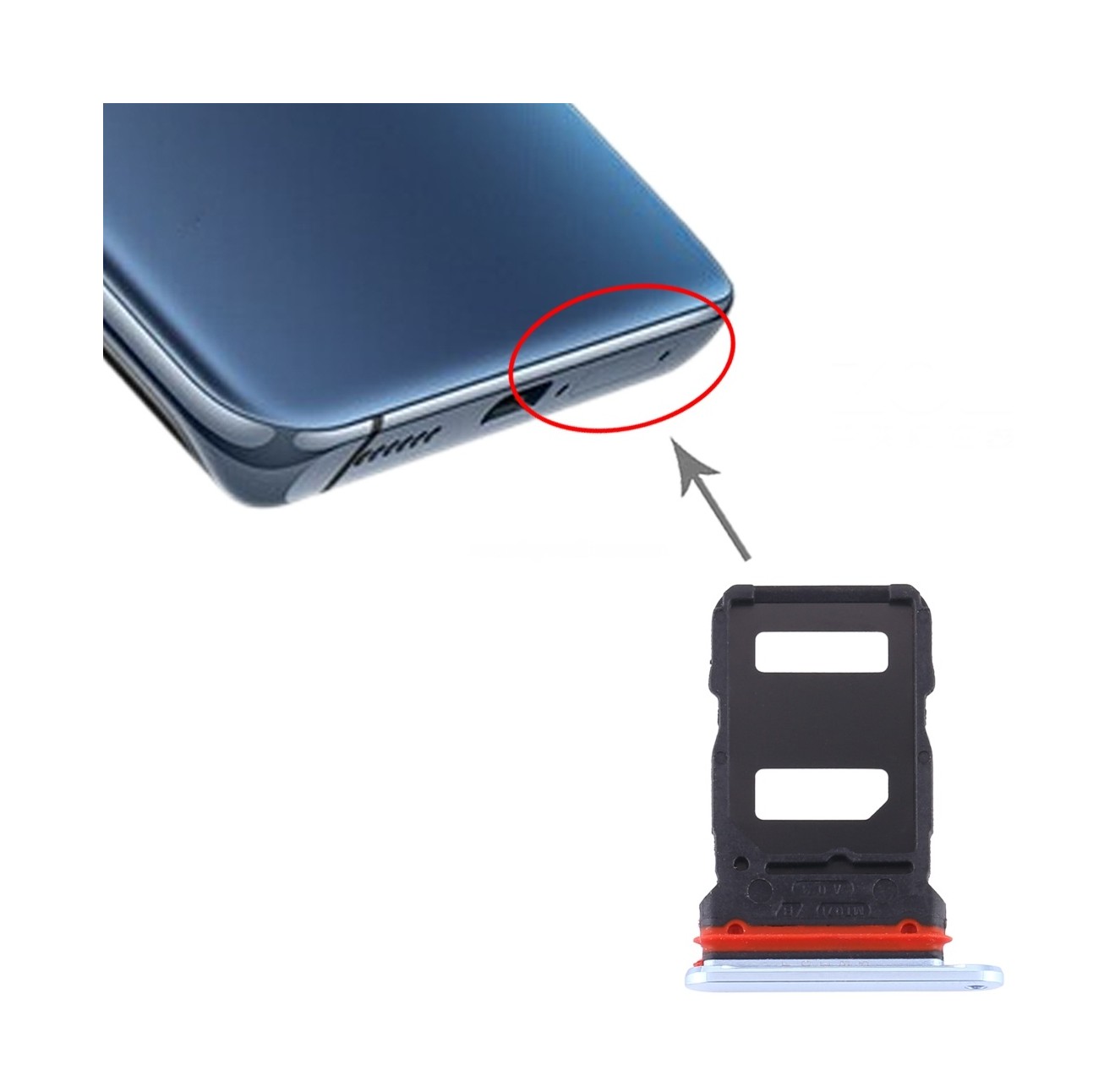 For Vivo X50 Pro SIM Card Tray + SIM Card Tray (Blue)