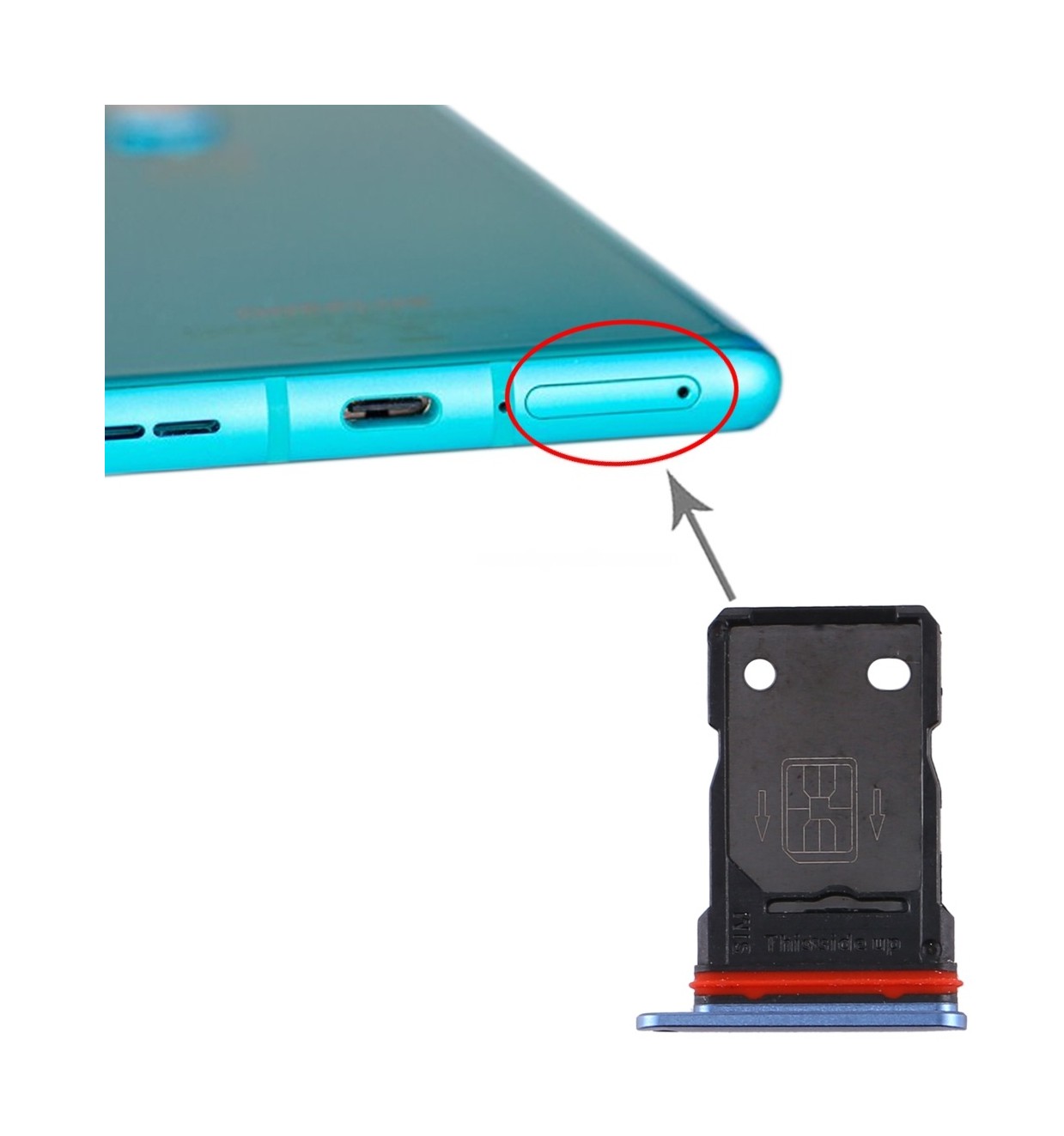 For OnePlus 8 5G UW (Verizon) SIM Card Tray (Blue)