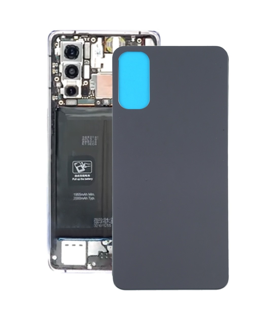 For OPPO Reno4 5G Battery Back Cover (Black)