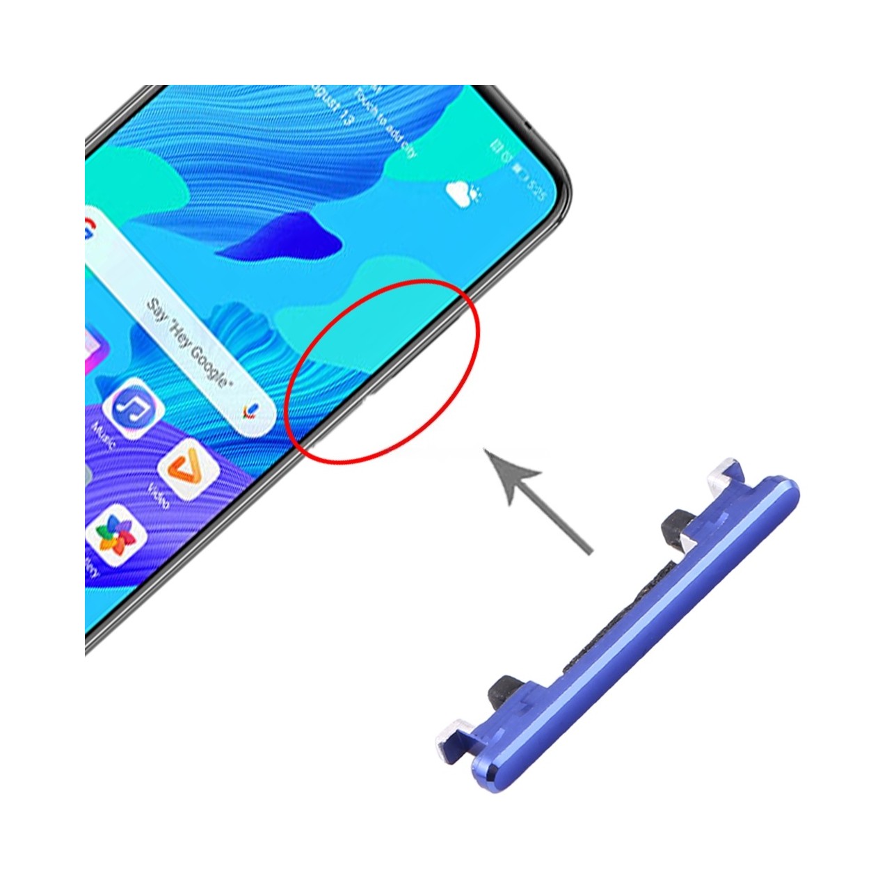 For Huawei Nova 5T Power Button and Volume Control Button (Blue)