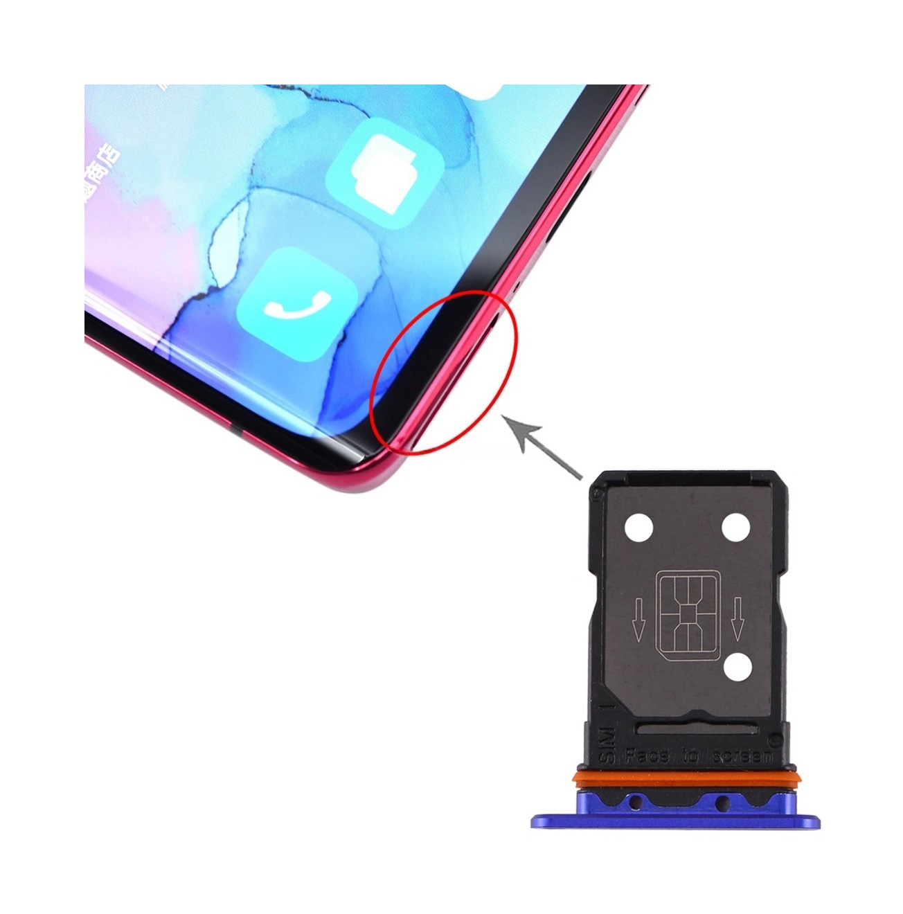 For OPPO Reno3 Pro 5G / Find X2 Neo SIM Card Tray(Blue)