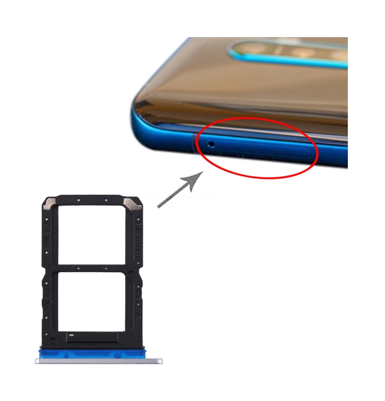 For OPPO Reno Ace SIM Card Tray + SIM Card Tray (Silver)