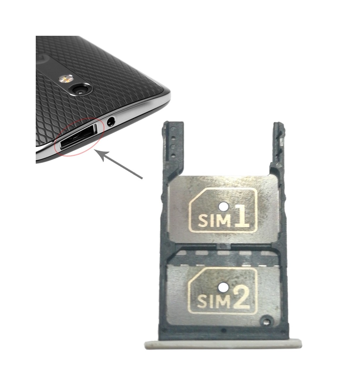 2 SIM Card Tray + Micro SD Card Tray for Motorola Moto X Play / XT1565