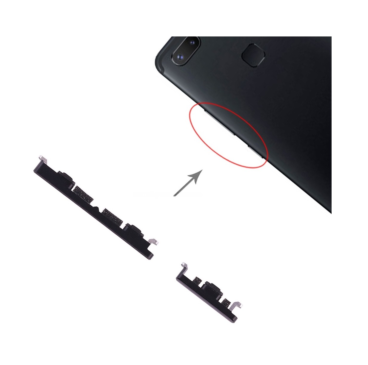 For Vivo X20 Plus Side Keys (Black)