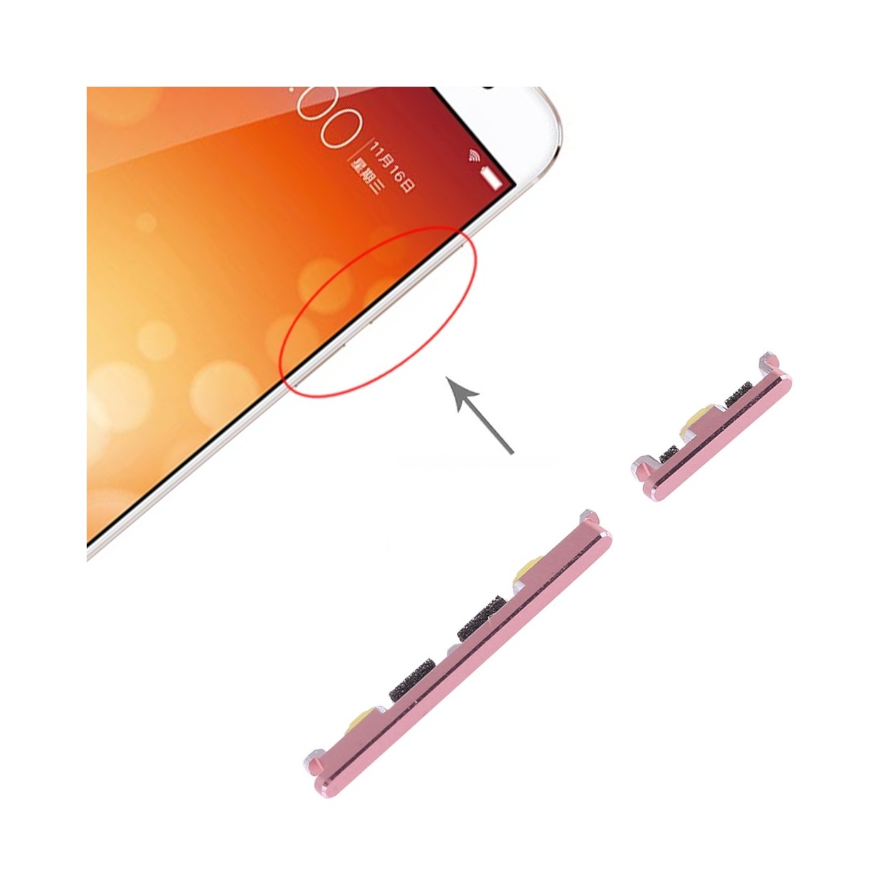 For Vivo X9 Side Keys (Rose Gold)