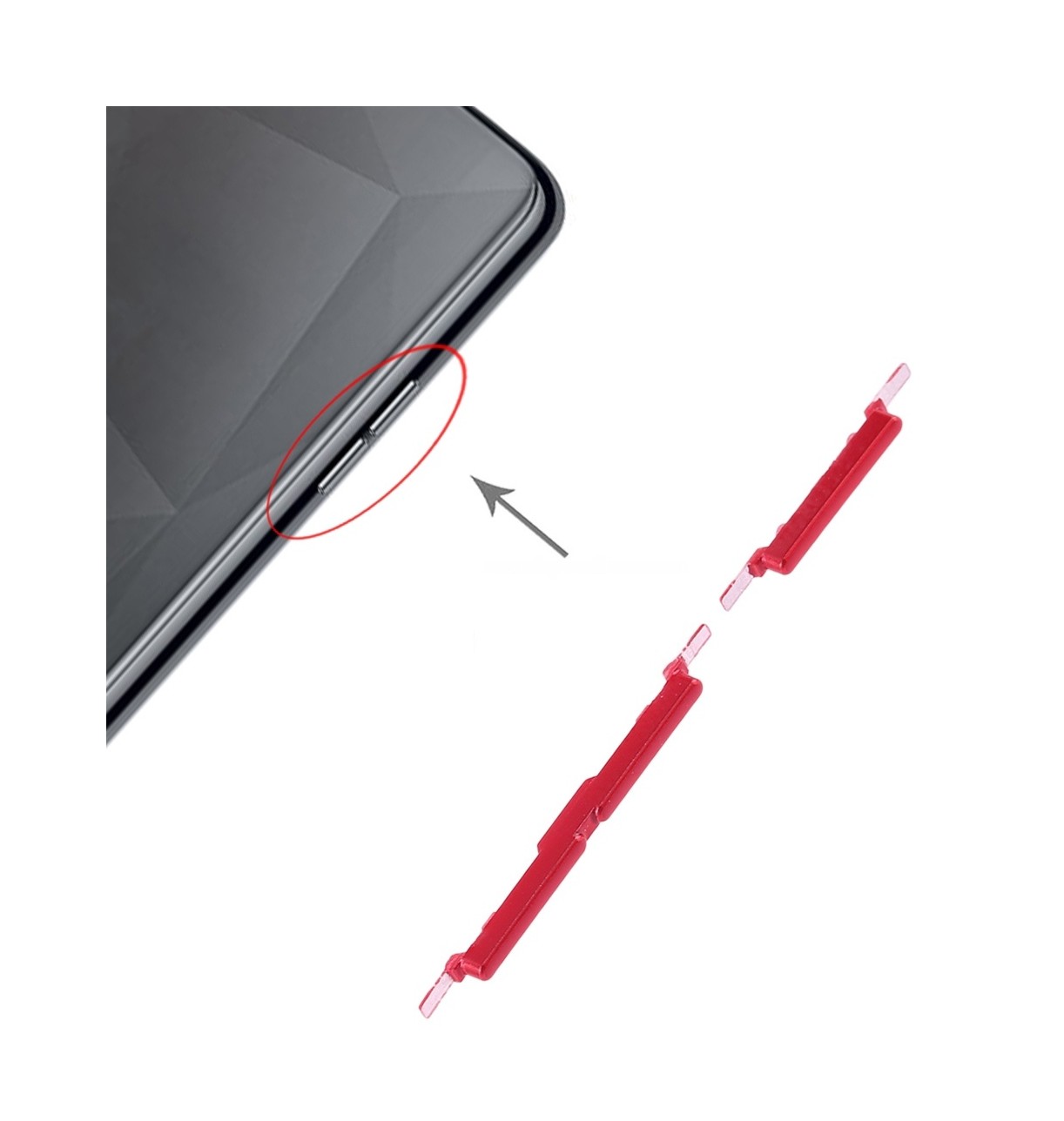 For OPPO A3 Side Keys(Red)