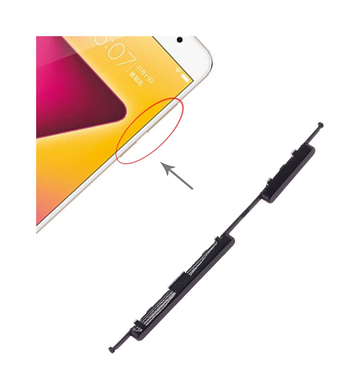 For Vivo Y6 Side Keys 7(Black)