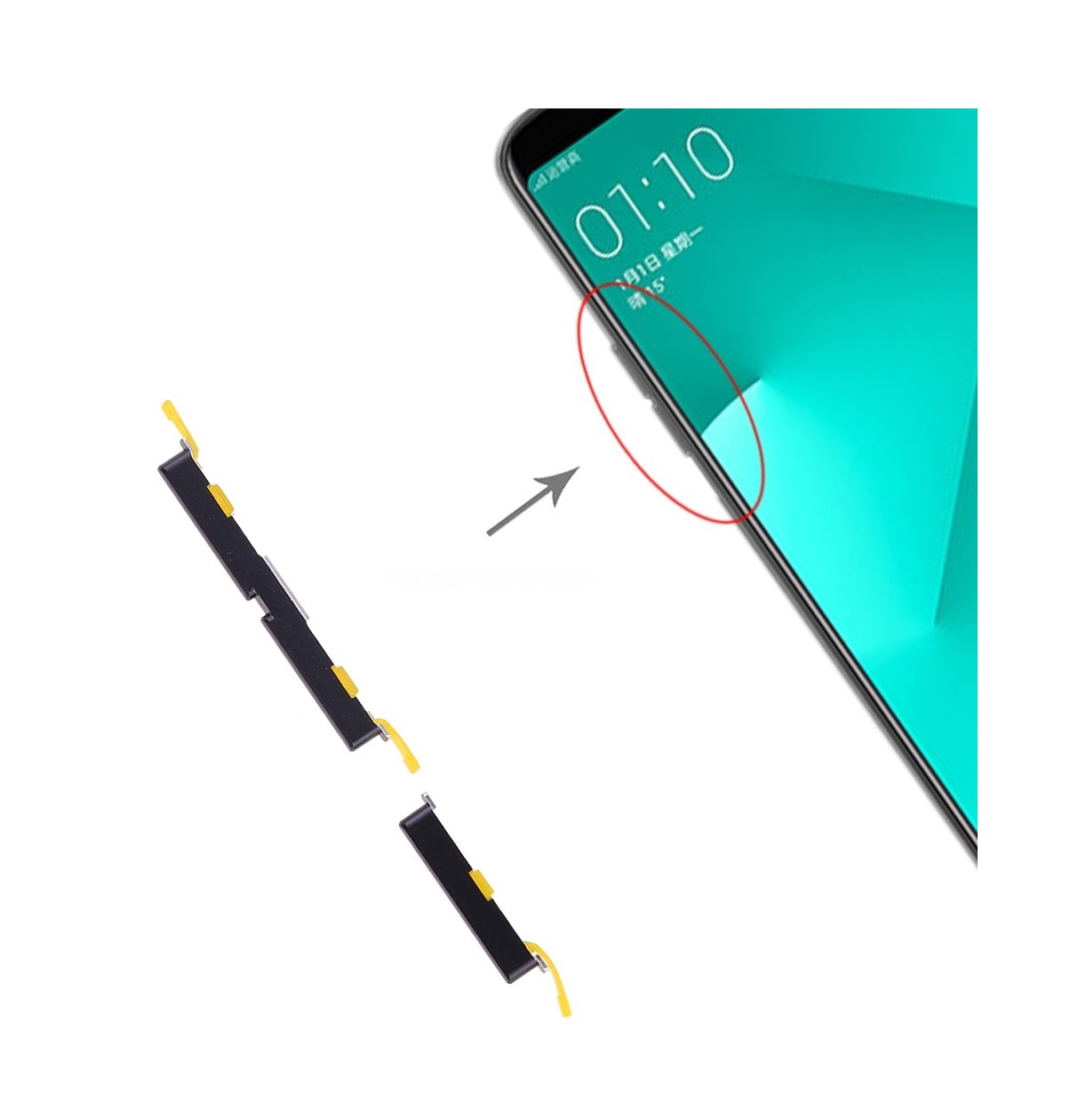 For OPPO A83 Side Keys(Black)