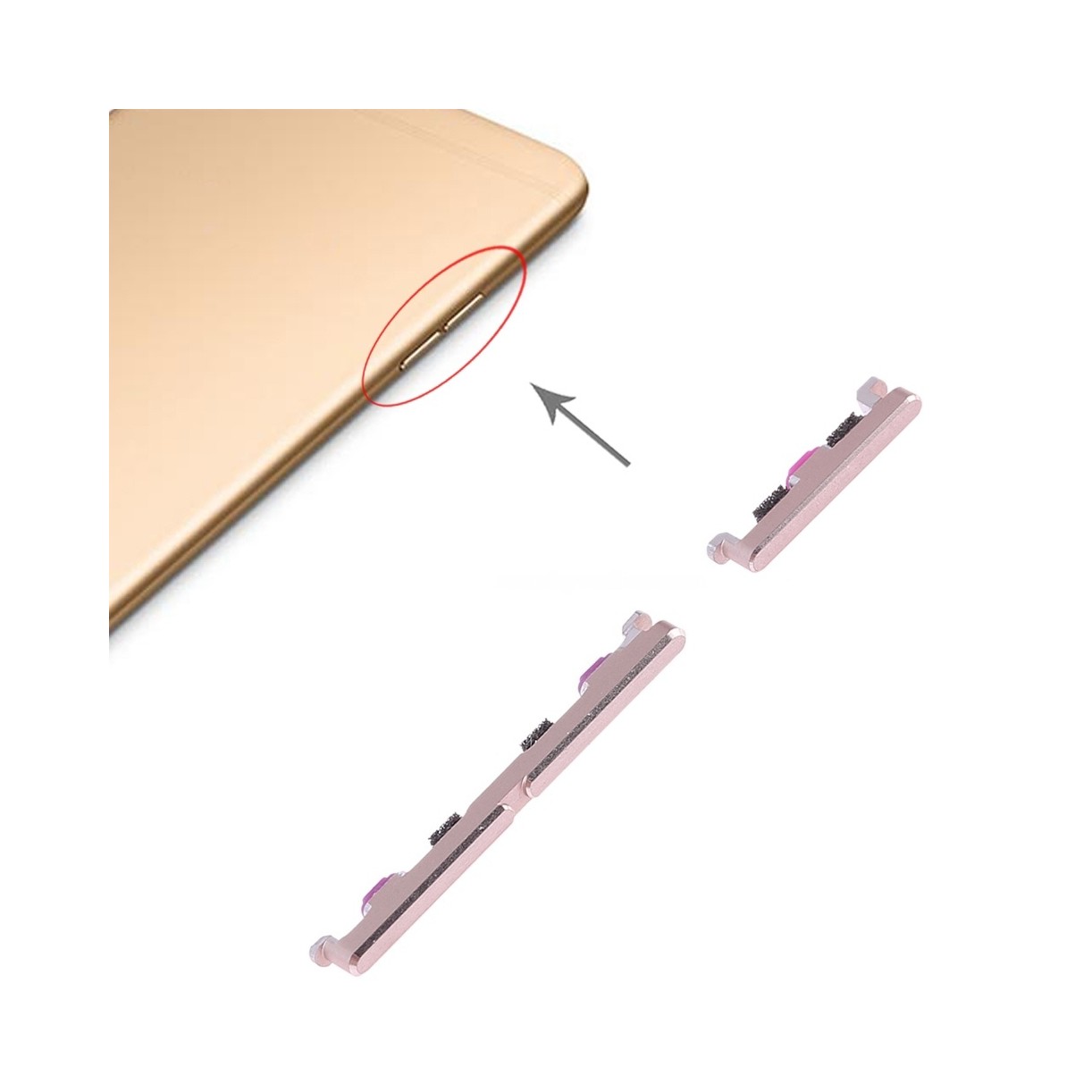 For OPPO R9s Plus Side Keys(Gold)