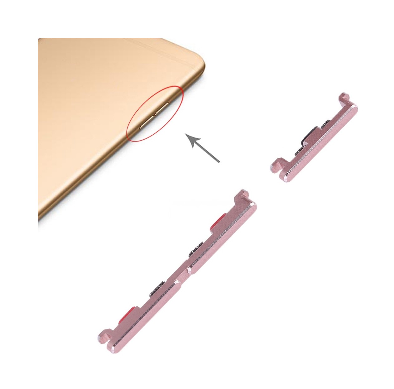 For OPPO R9 Plus Side Keys(Rose Gold)