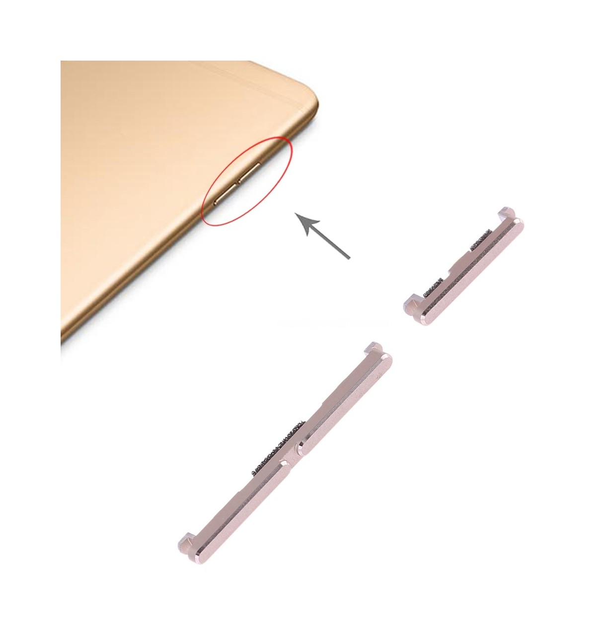 For OPPO R9sk Side Keys(Gold)