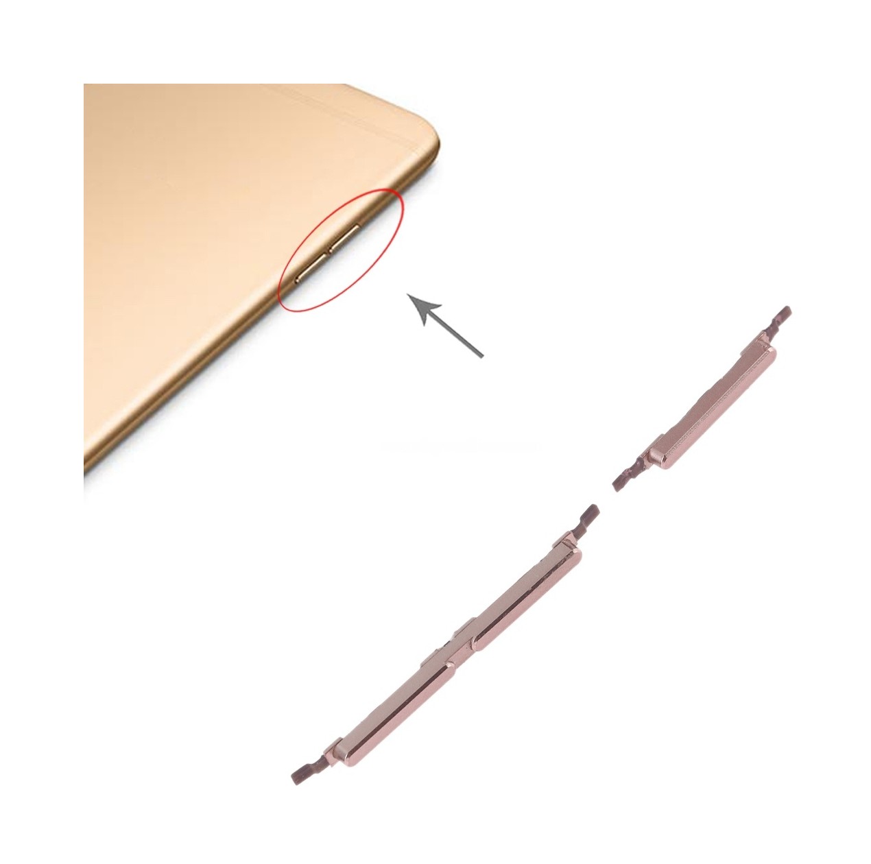 For OPPO A57 Side Keys(Gold)