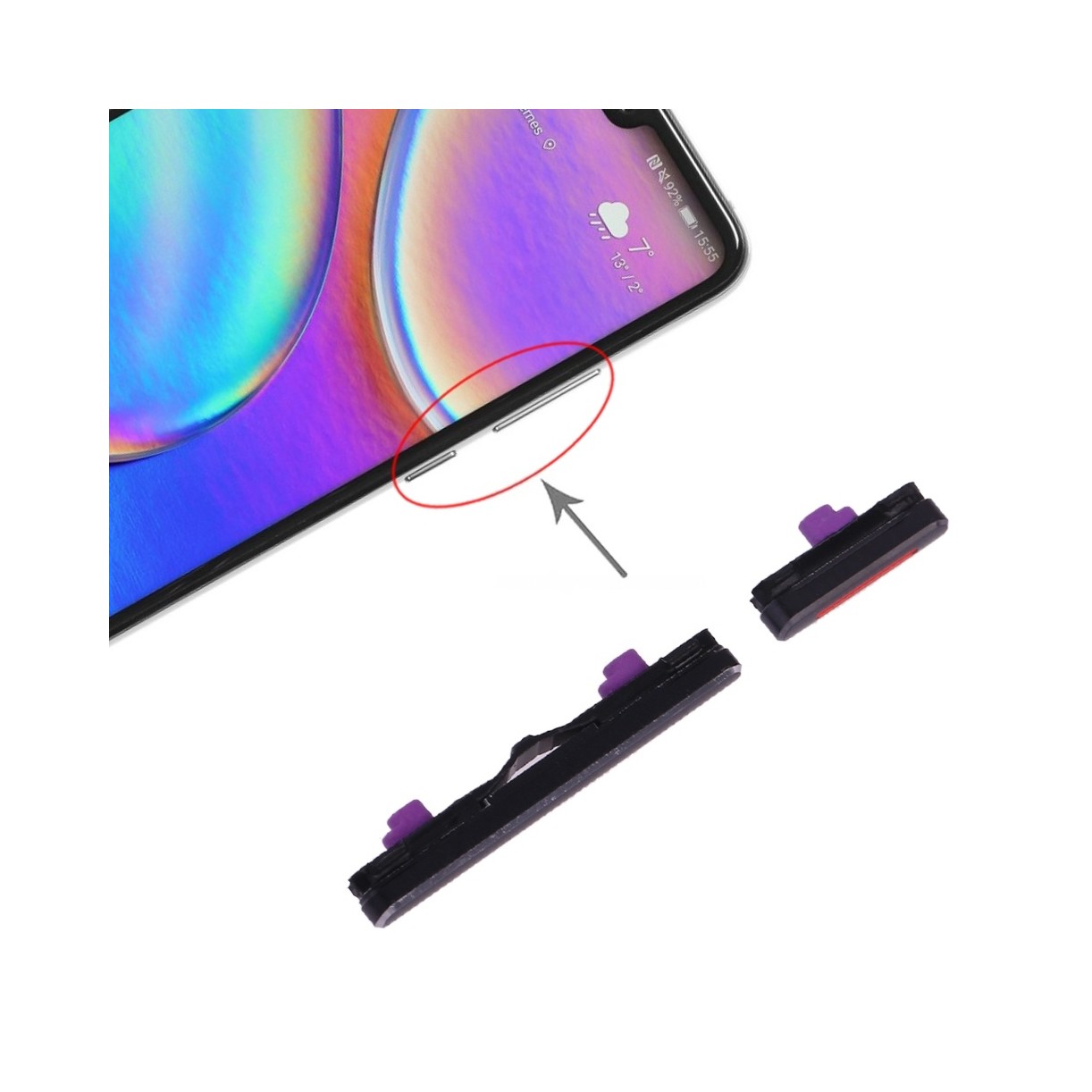 For Huawei P20 Side Keys (Black)