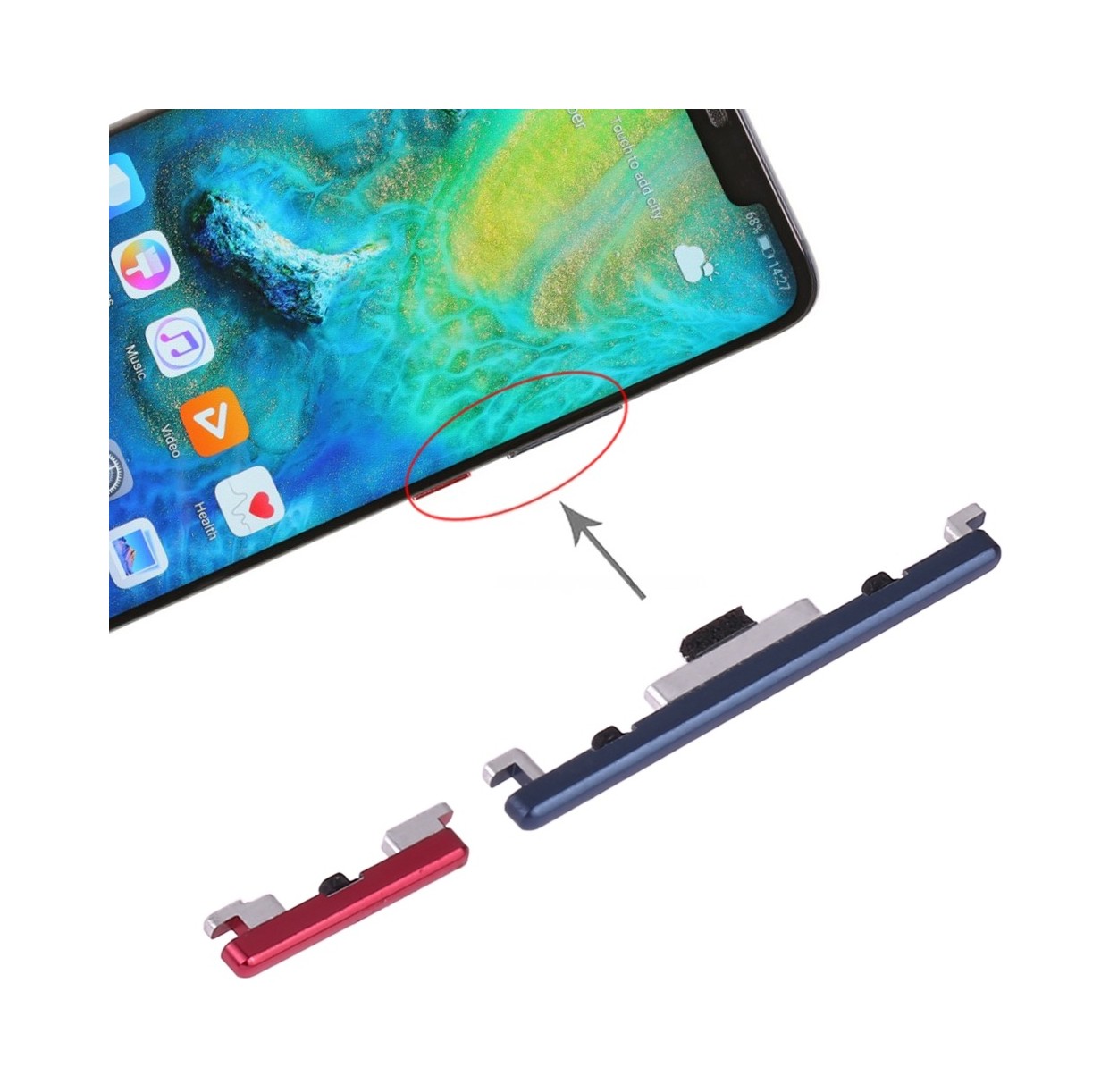 For Huawei Mate 20 Pro Power Button and Volume Control Button (Blue)