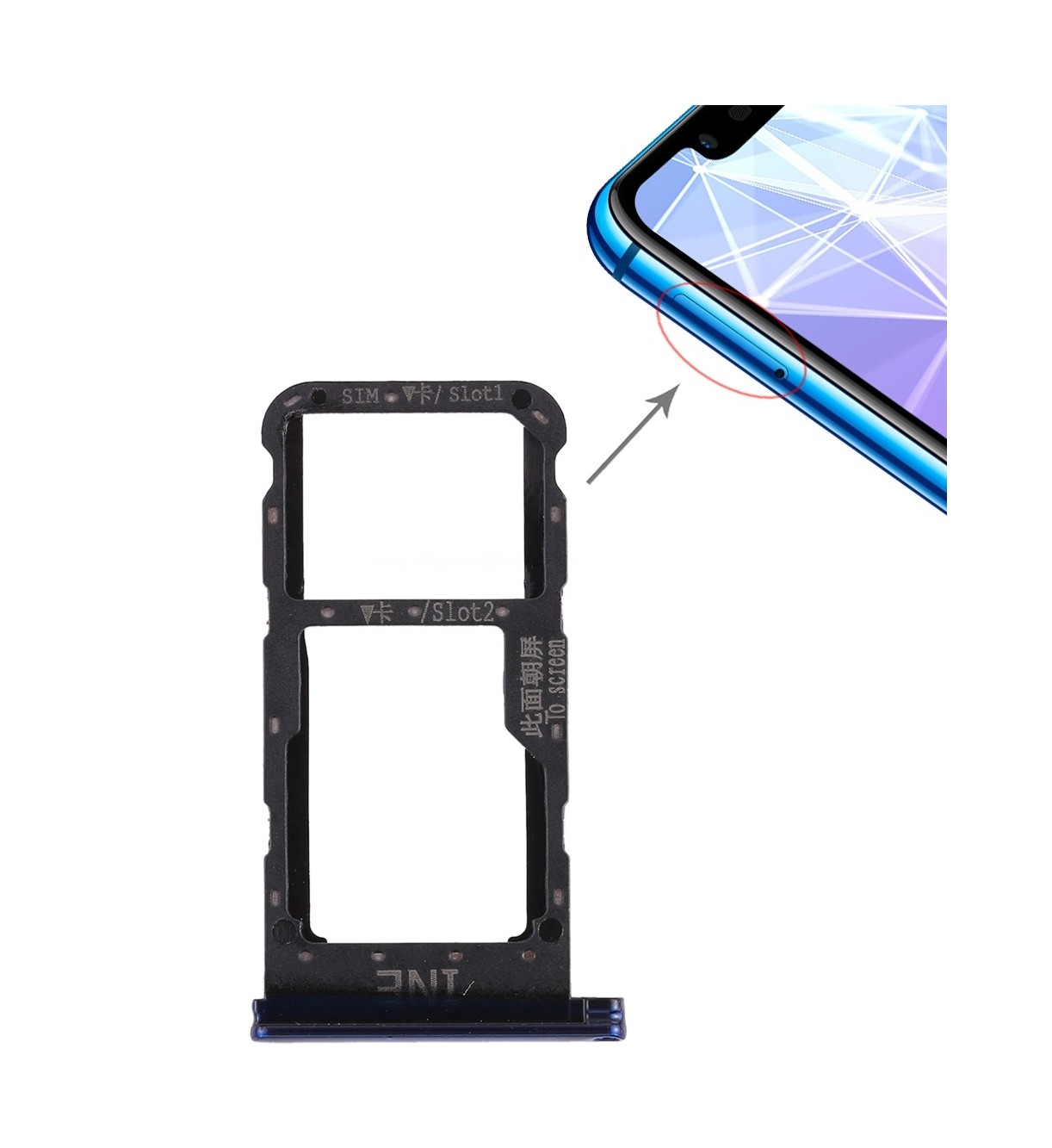 SIM Card Tray for Huawei P smart + / Nova 3i(Blue)
