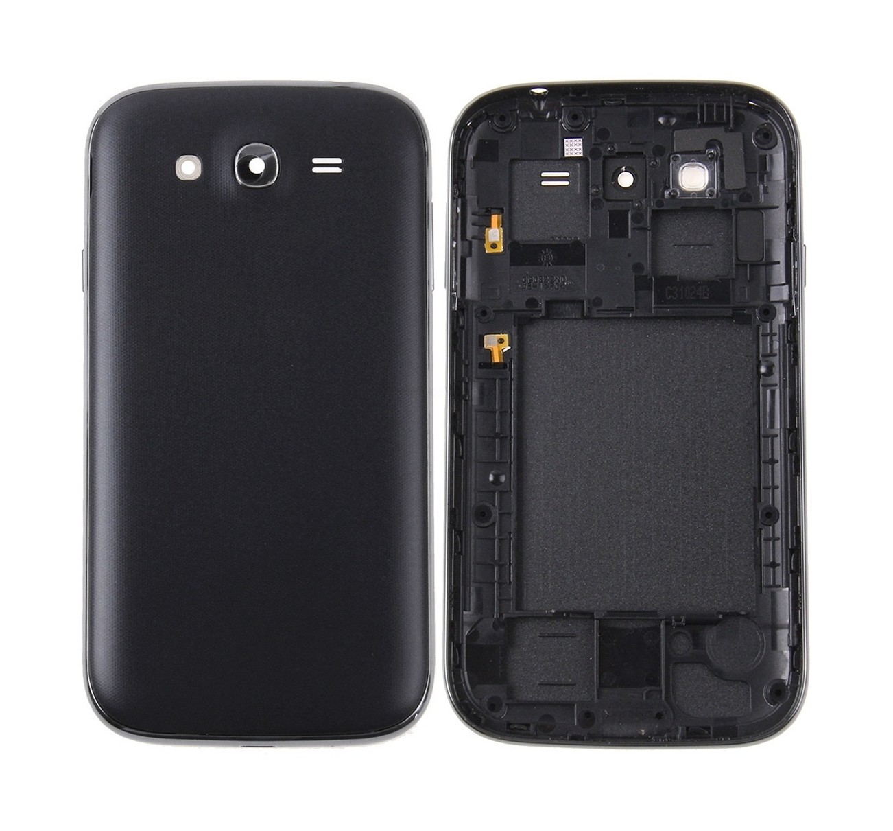 For Galaxy Grand Duos / i9082 Middle Frame Bezel + Battery Back Cover (Black)