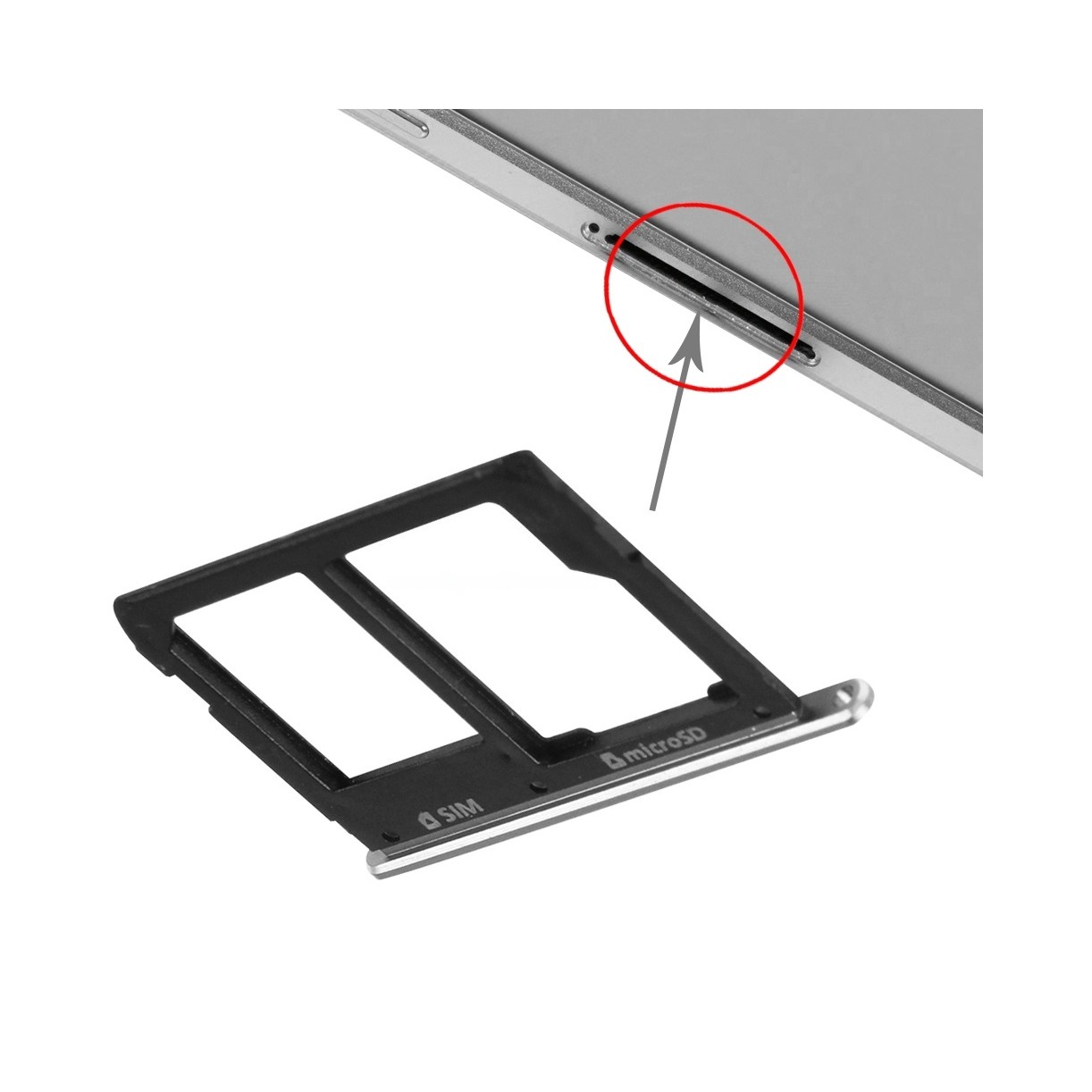 For Galaxy A9(2016) / A9000 SIM Card Tray and Micro SD Card Tray (Black)