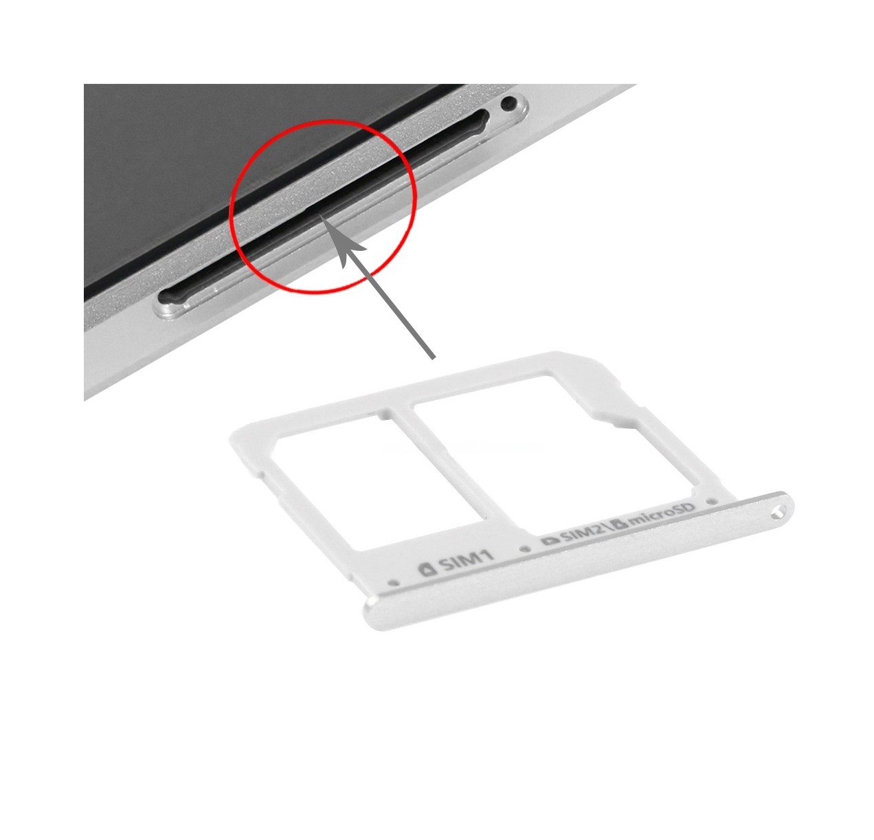 For A3(2016) / A3100 & A5(2016) / A5100 & A7(2016) / A7100 SIM Card Tray and Micro SD Card Tray (Silver)