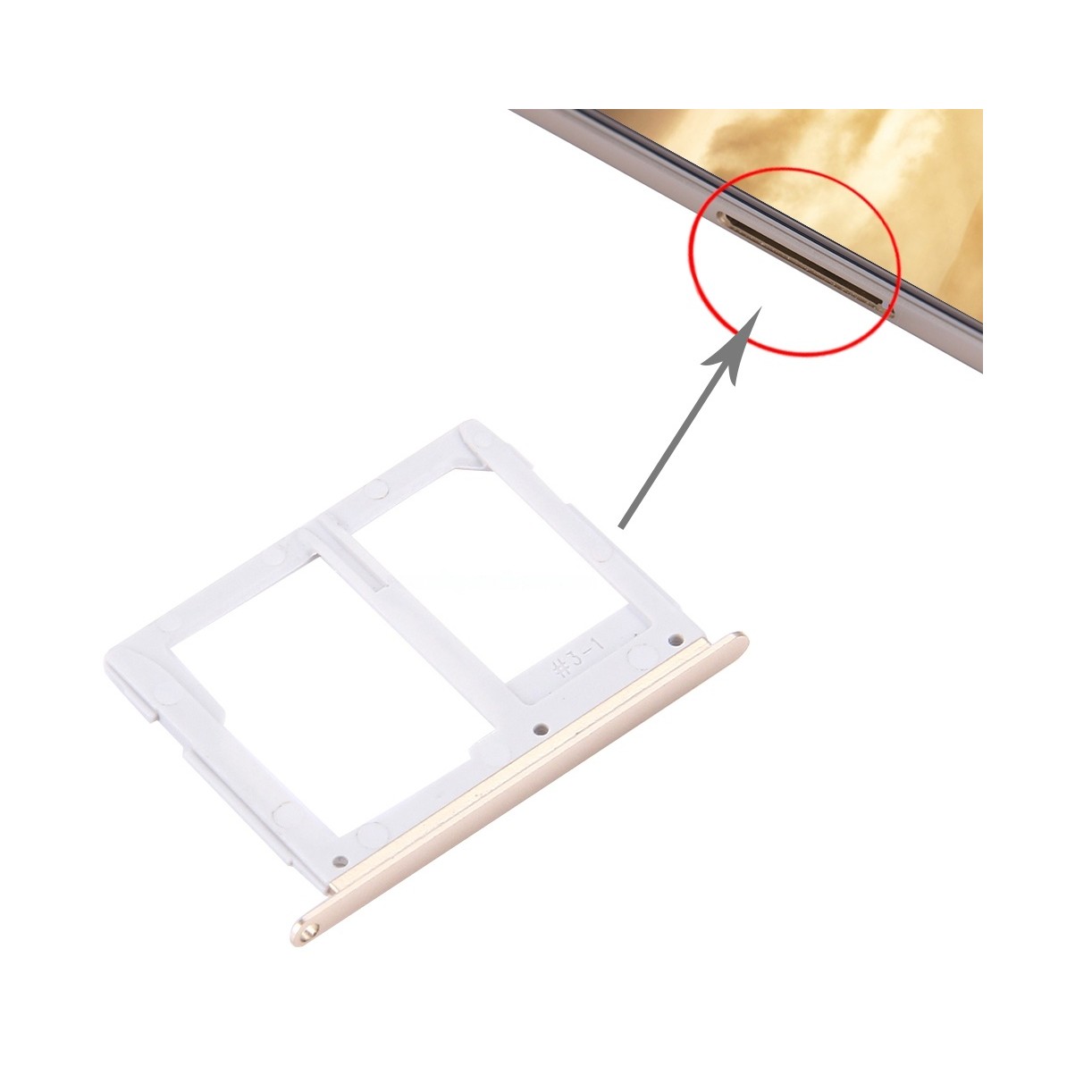 For Galaxy C5 / C5000 SIM Card Tray + Micro SD / SIM Card Tray (Gold)