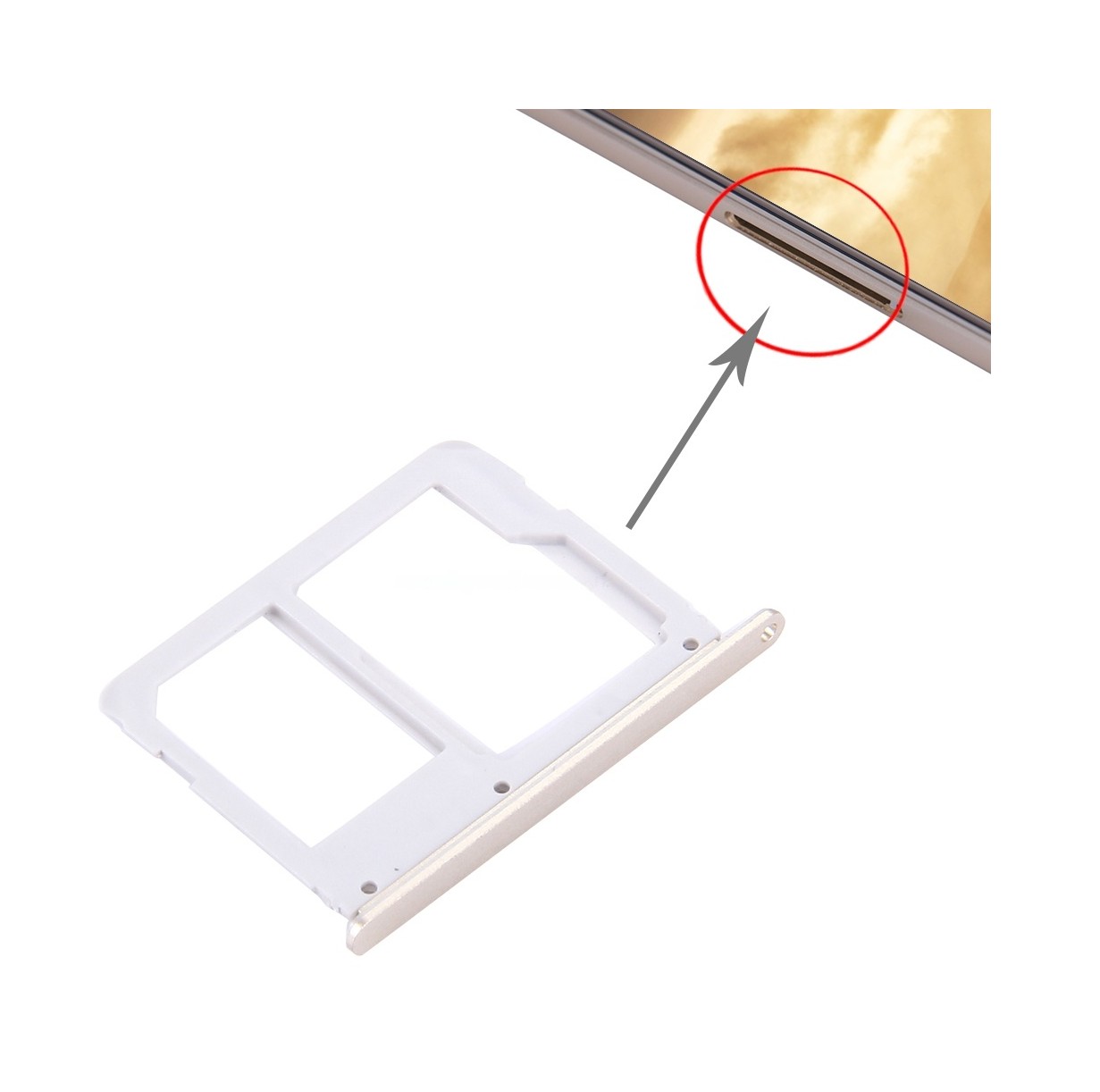 For Galaxy C7 / C7000 SIM Card Tray + Micro SD / SIM Card Tray (Gold)
