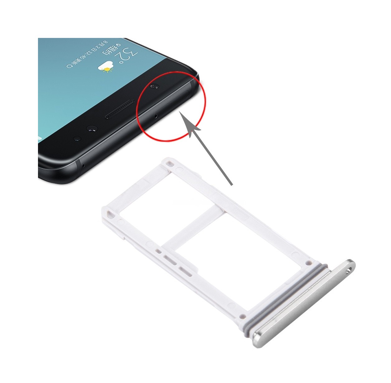 For Galaxy Note 7 / N930 (Single SIM) SIM Card Tray and Micro SD Card Tray(White)