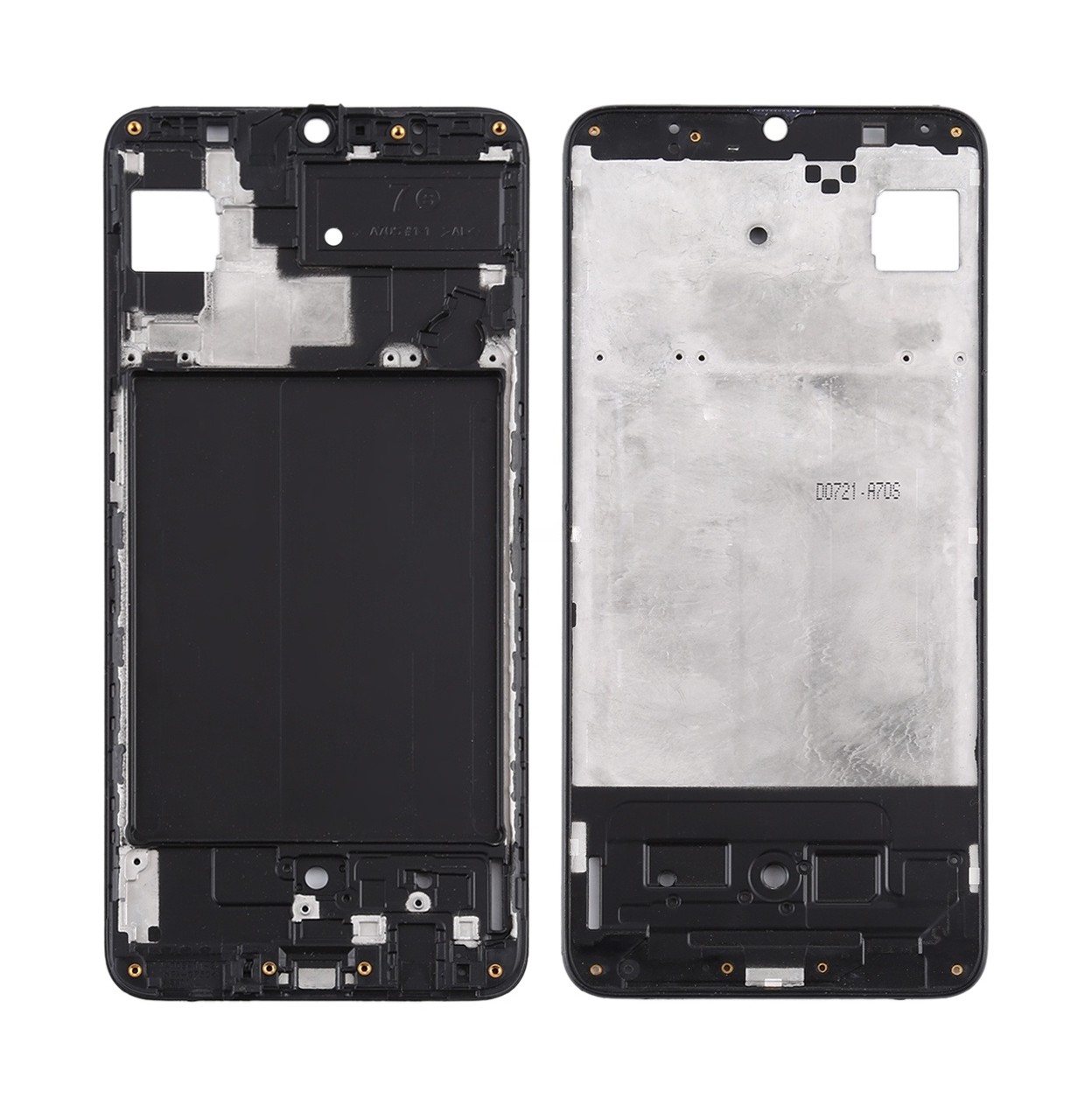 For Samsung Galaxy A70s Front Housing LCD Frame Bezel Plate (Black)