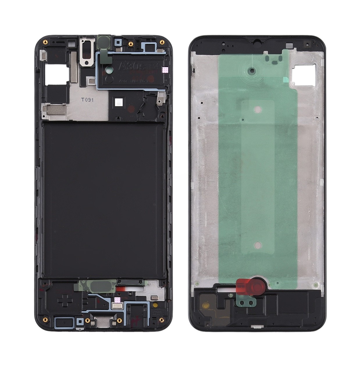 For Samsung Galaxy A30s Front Housing LCD Frame Bezel Plate (Black)