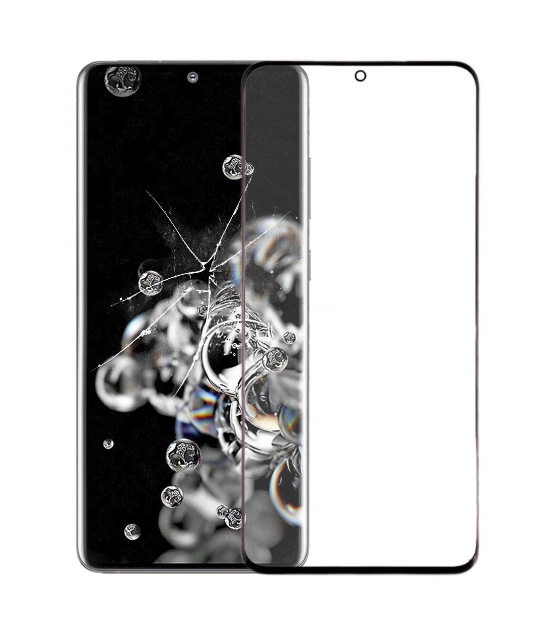 For Samsung Galaxy S20 Ultra Front Screen Outer Glass Lens (Black)
