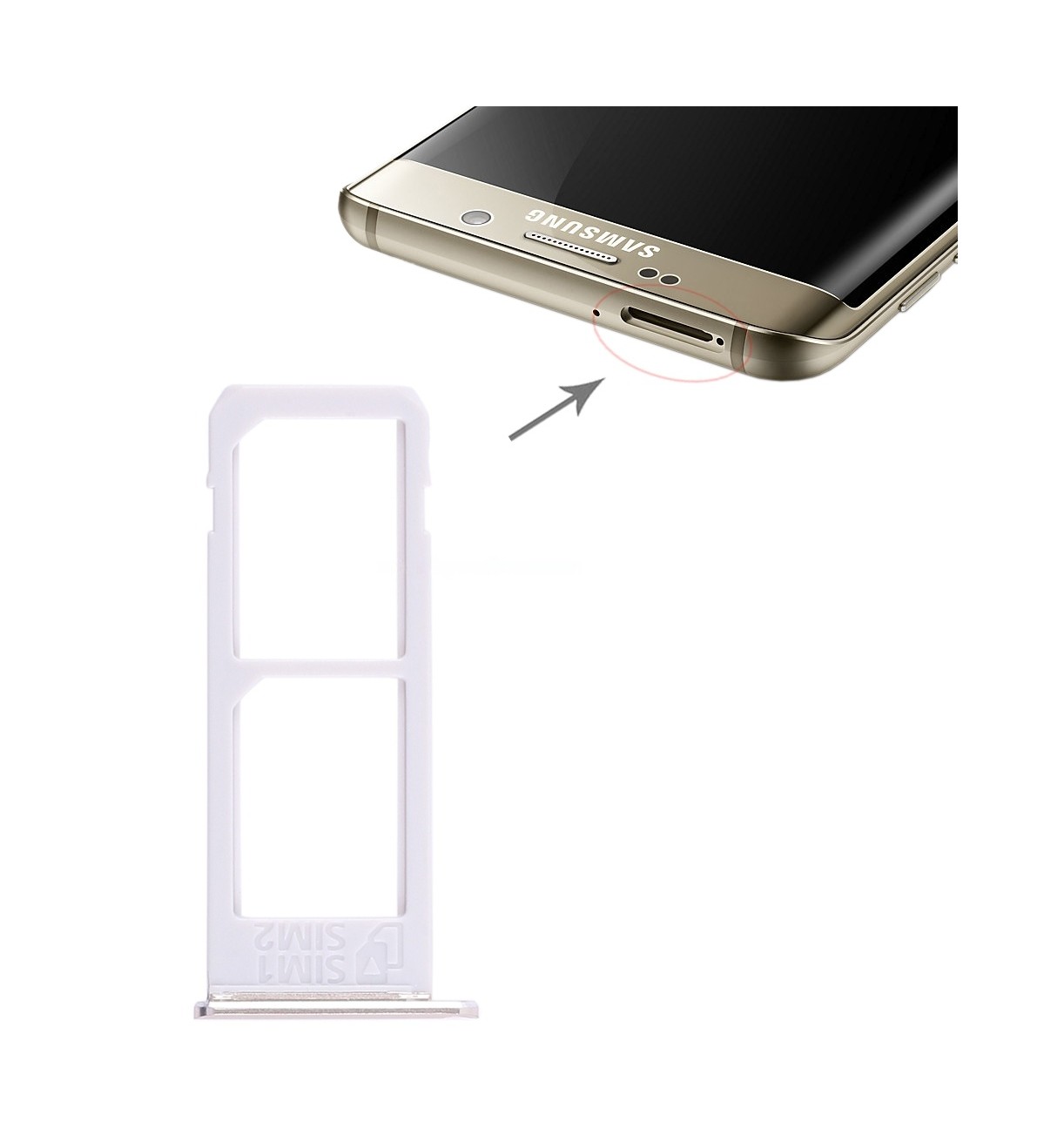 For Galaxy S6 Edge plus / S6 Edge+ 2 SIM Card Tray (Gold)