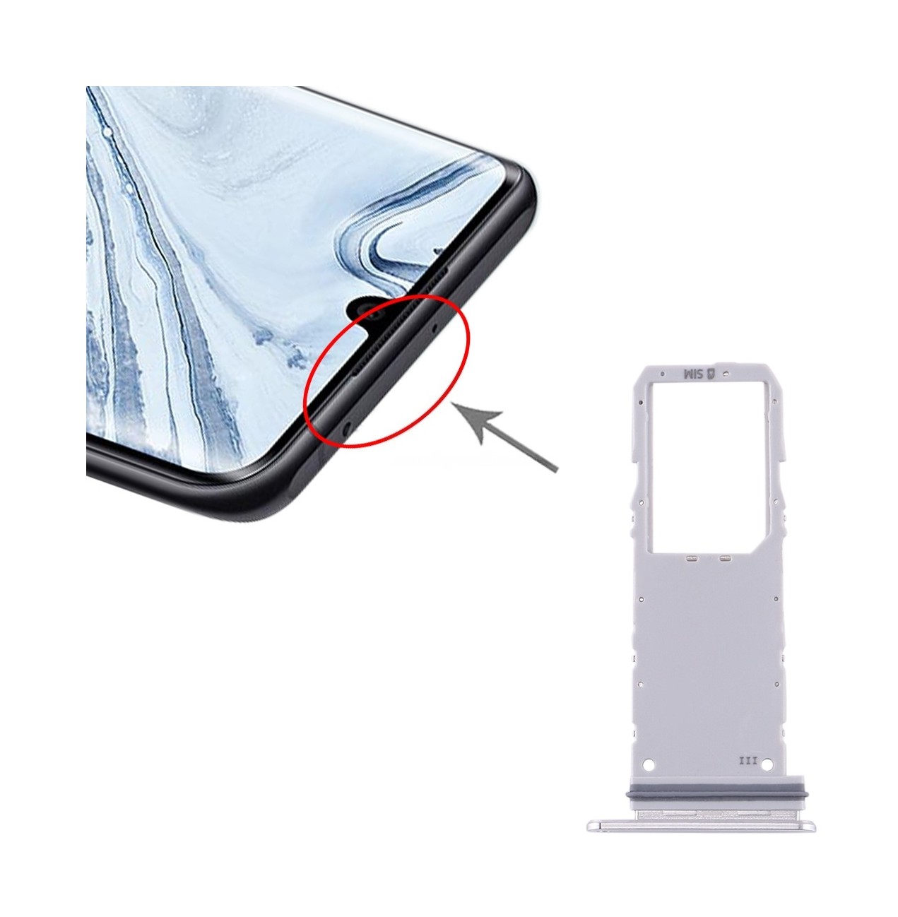 For Samsung Galaxy Note10 SIM Card Tray (White)