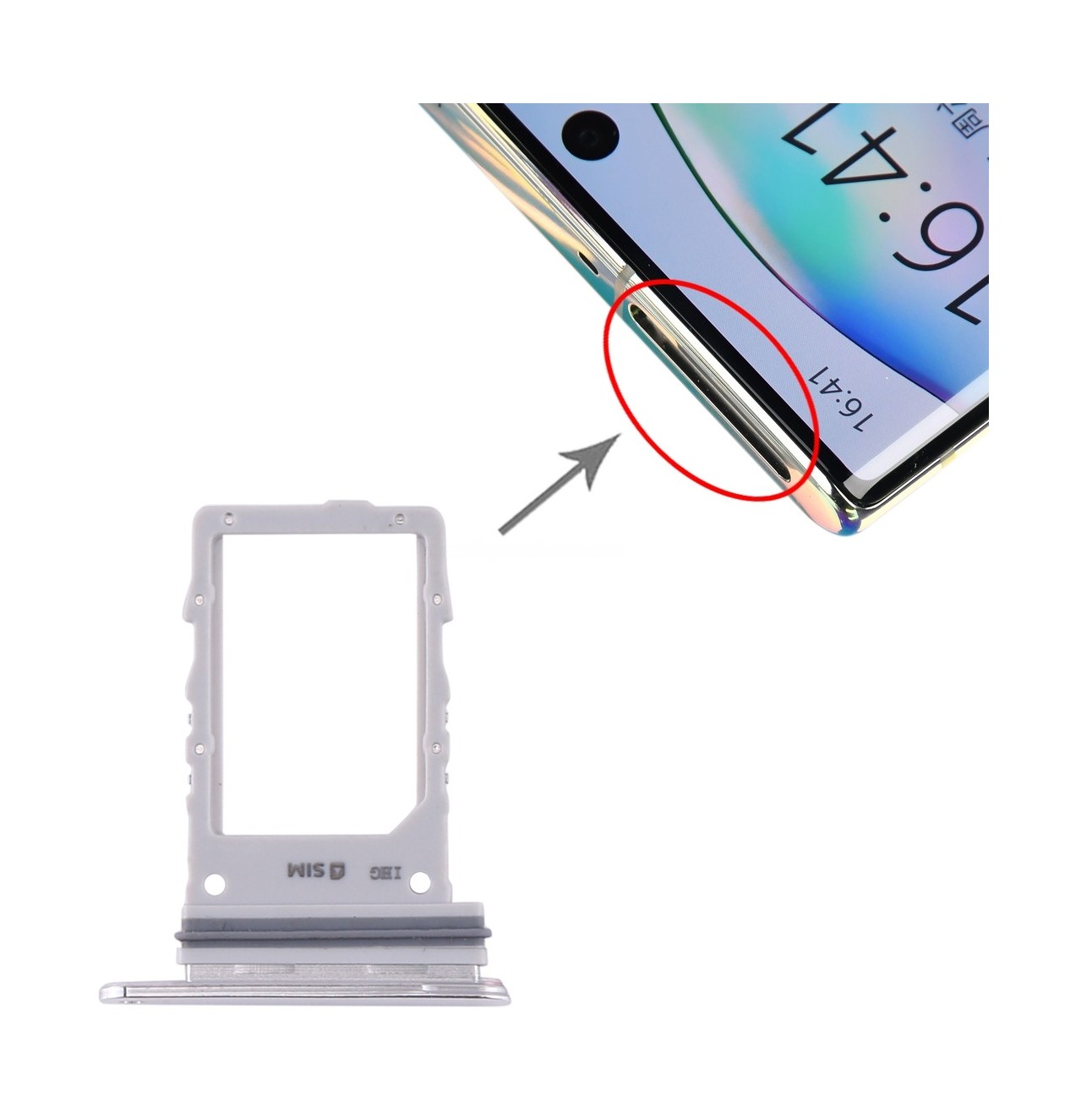For Samsung Galaxy Note10+ 5G SIM Card Tray (White)
