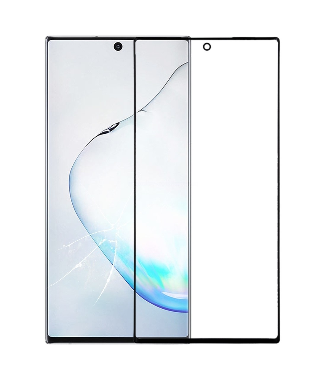 For Galaxy Note 10 Front Screen Outer Glass Lens (Black)