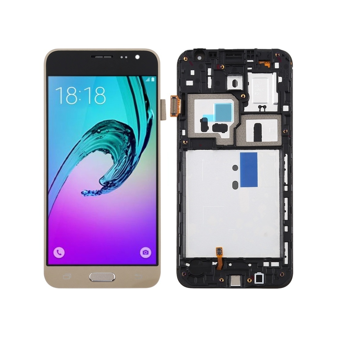 TFT LCD Screen for Galaxy J3 (2016) / J320F Digitizer Full Assembly with Frame (Gold)