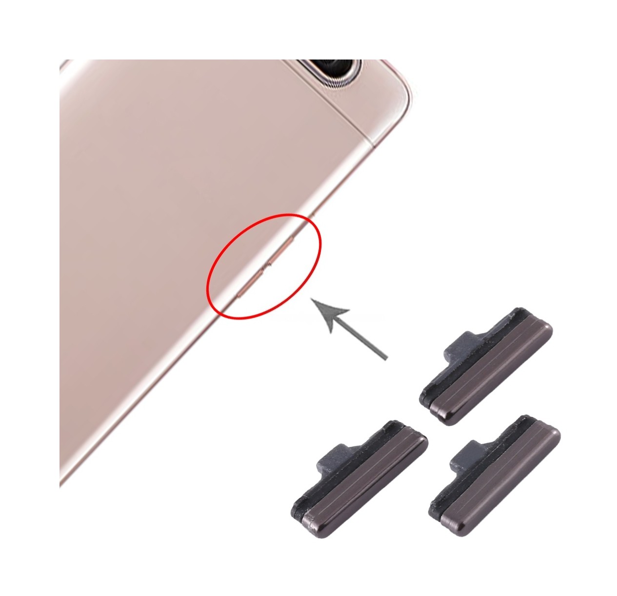 For Samsung Galaxy A80 Power Button and Volume Control Button(Black)