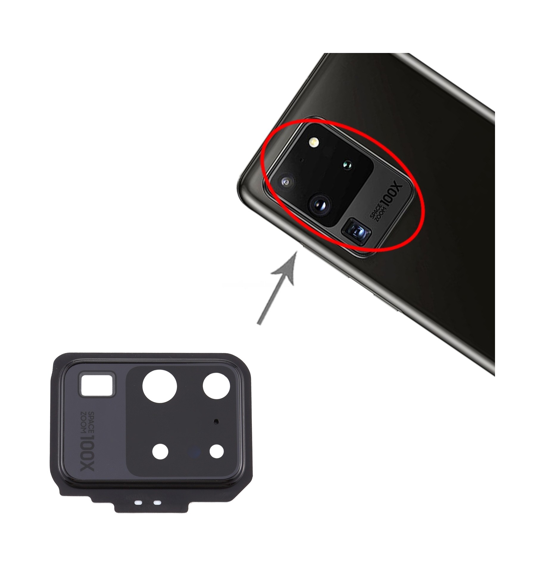 For Samsung Galaxy S20 Ultra Camera Lens Cover (Black)