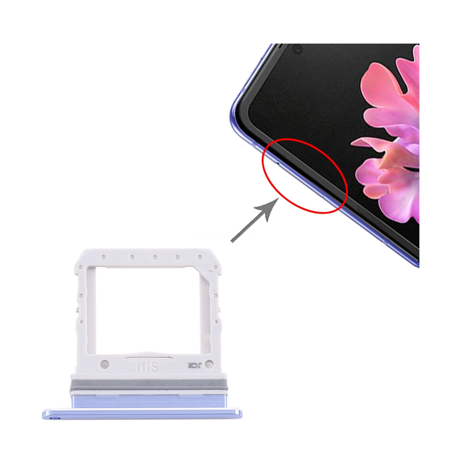 For Samsung Galaxy Z Flip SM-F700 SIM Card Tray (Blue)