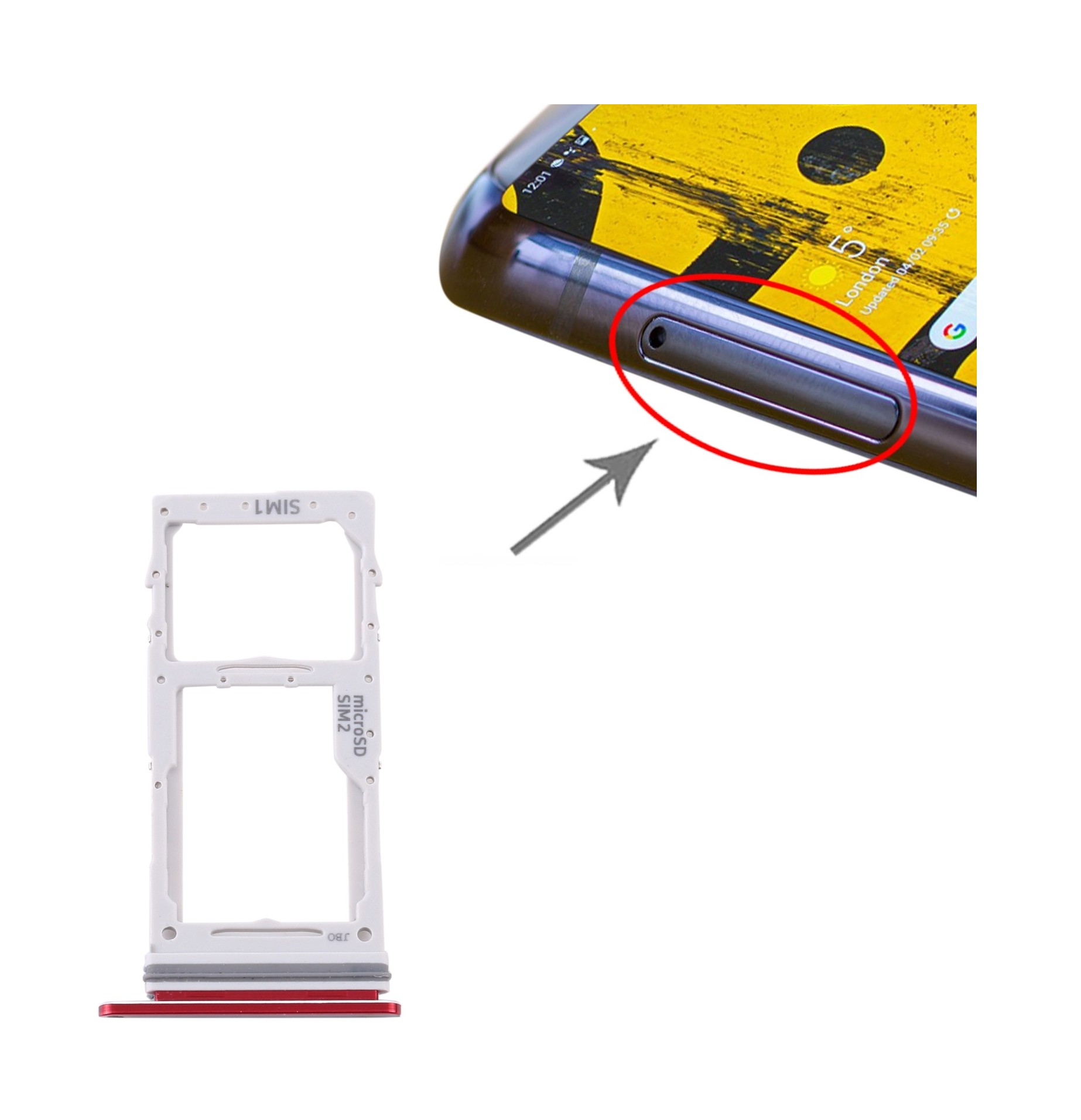 For Samsung Galaxy Note 10 Lite SM-N770 SIM Card Tray + SIM Card Tray / Micro SD Card Tray (Red)