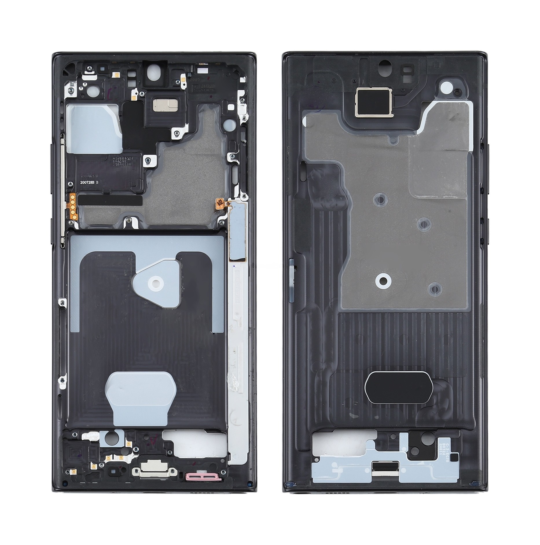 For Samsung Galaxy Note20 Ultra SM-N985F Middle Frame Bezel Plate With Parts (Black)