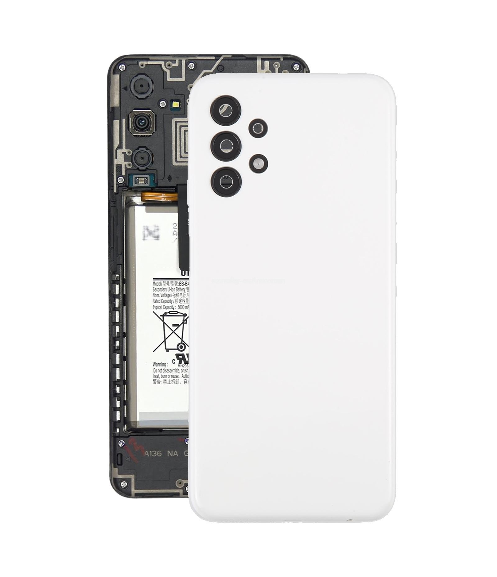 For Samsung Galaxy A13 SM-A135F Back Cover with Camera Lens Cover(White)